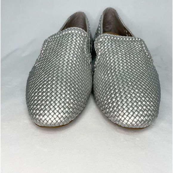 Women’s Birdies The Starling Silver Woven Slip On Vegan Leather Loafers - Picture 9 of 10